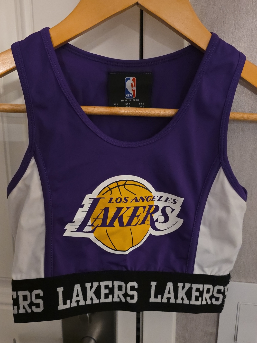 Los Angeles Lakers Purple Sports Bra Crop Top Womens Size Small